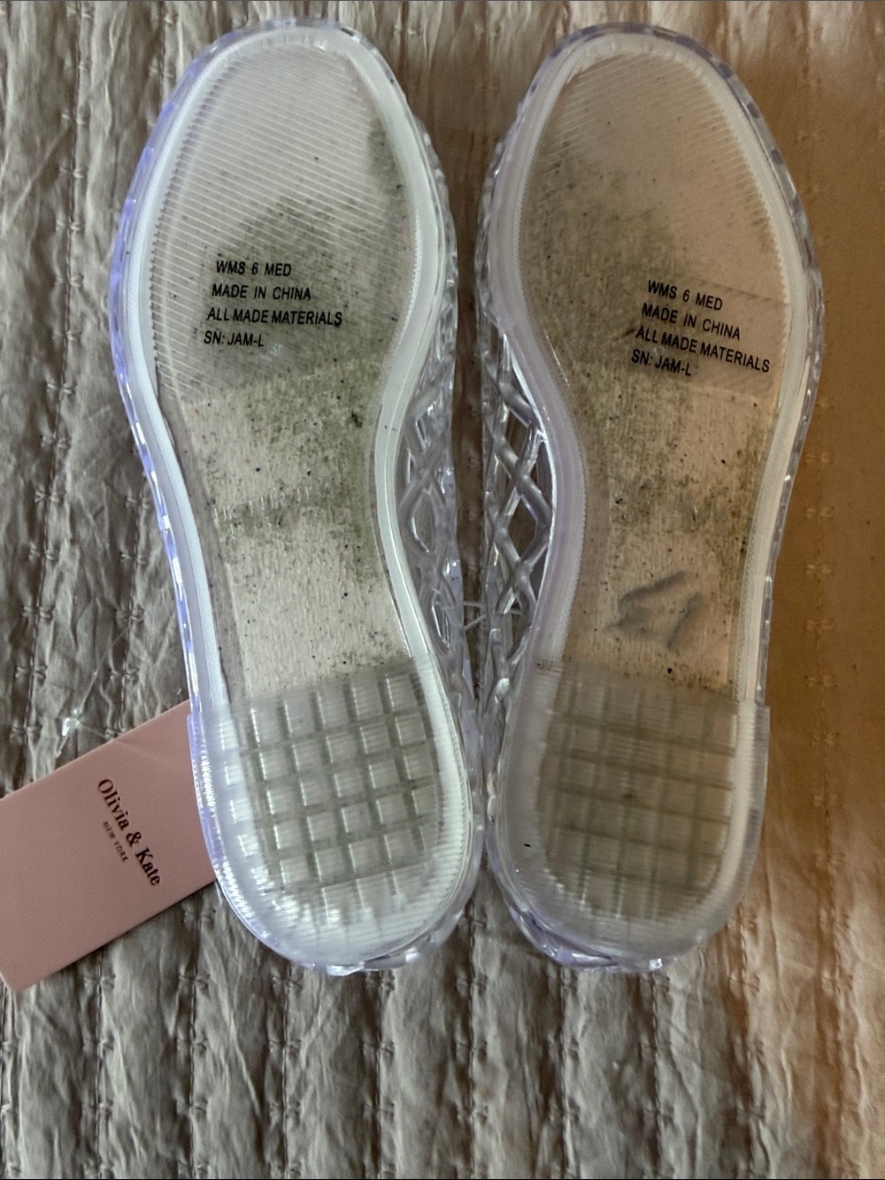 Olivia & Kate Super Cute Jelly Ballet Flats - Transparent 6 ❤️ - Picture 3 of 4
